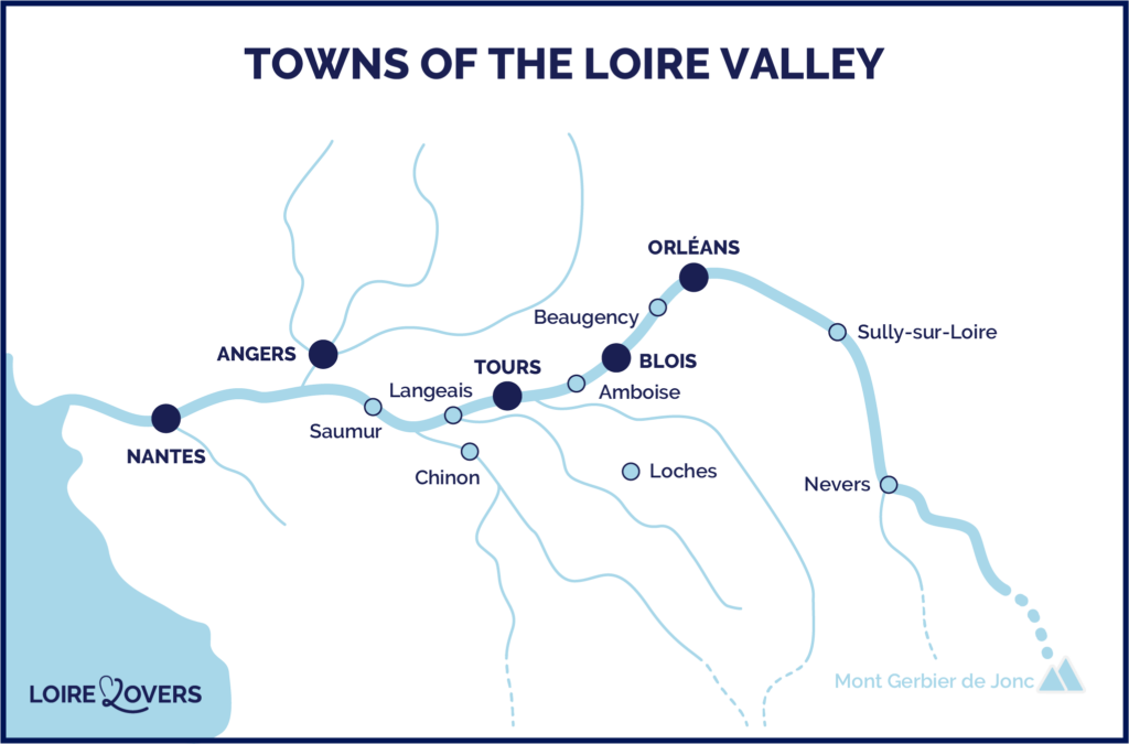 Map of Loire cities