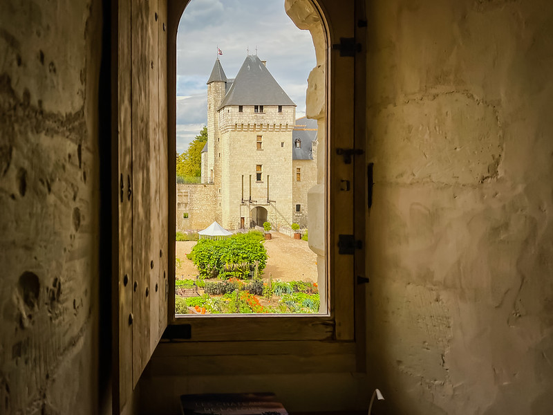 Vista dalla camera d'albergo dello Château du Rivau