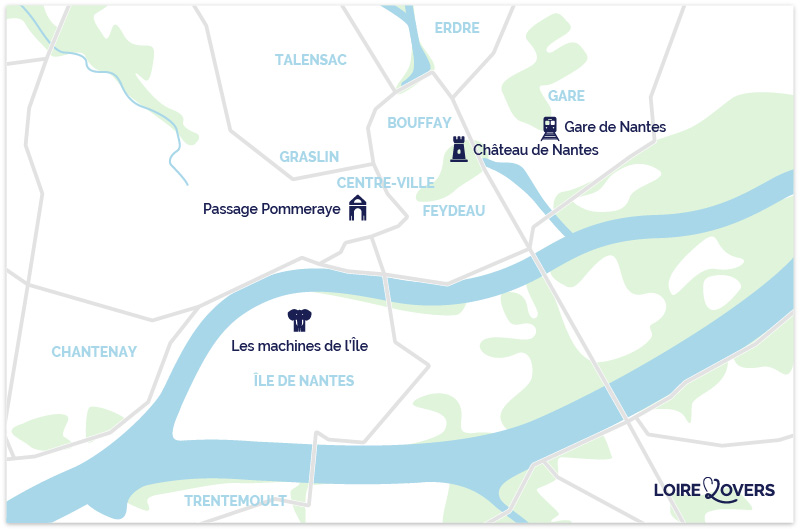 Kaart van de stad Nantes