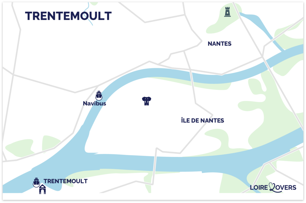 Kaart Trentemoult Nantes Navibus hoe er te komen