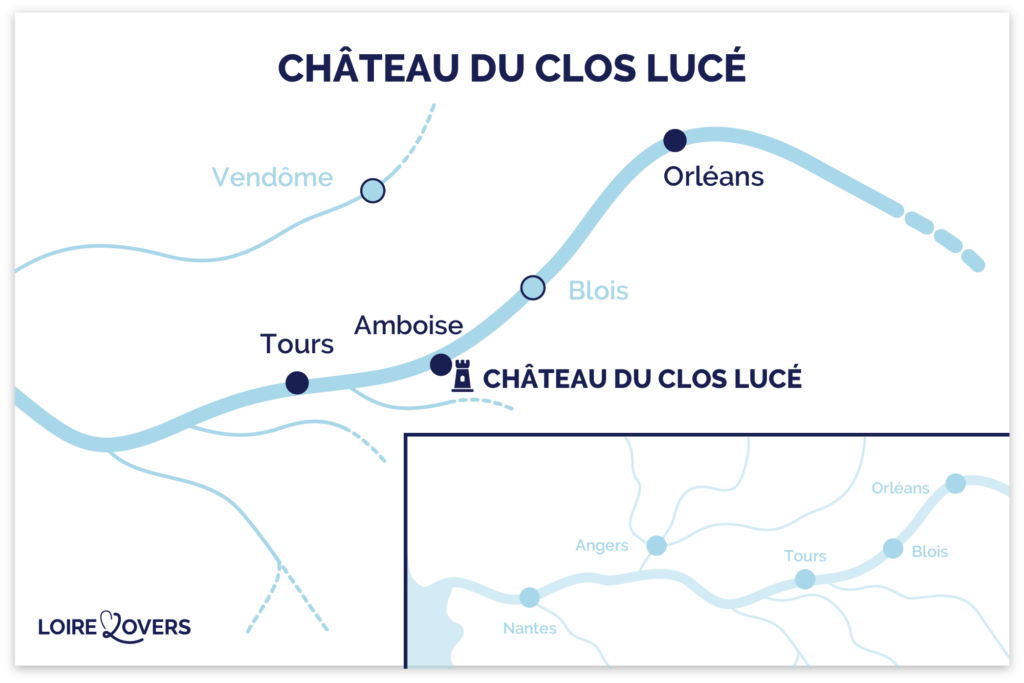 Discover our map of the Château du Clos Lucé in Amboise!