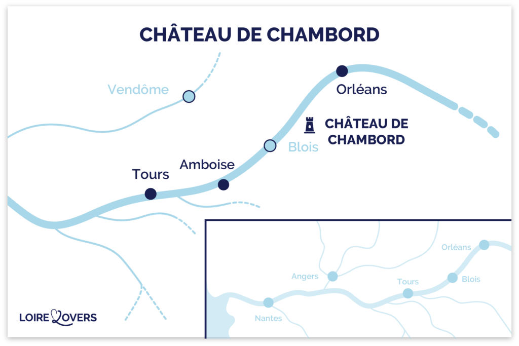 Karte des Schlosses Chambord.