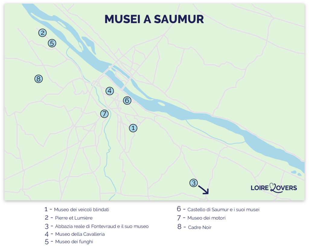 Mappa dei migliori musei di Saumur